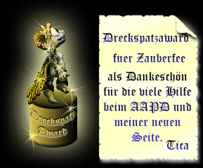 Dreckspatzaward von Tica am 19.03.03 - DANKE :-)